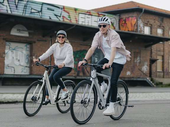 Couple at industrial area