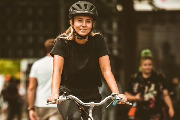 cycling in a city
